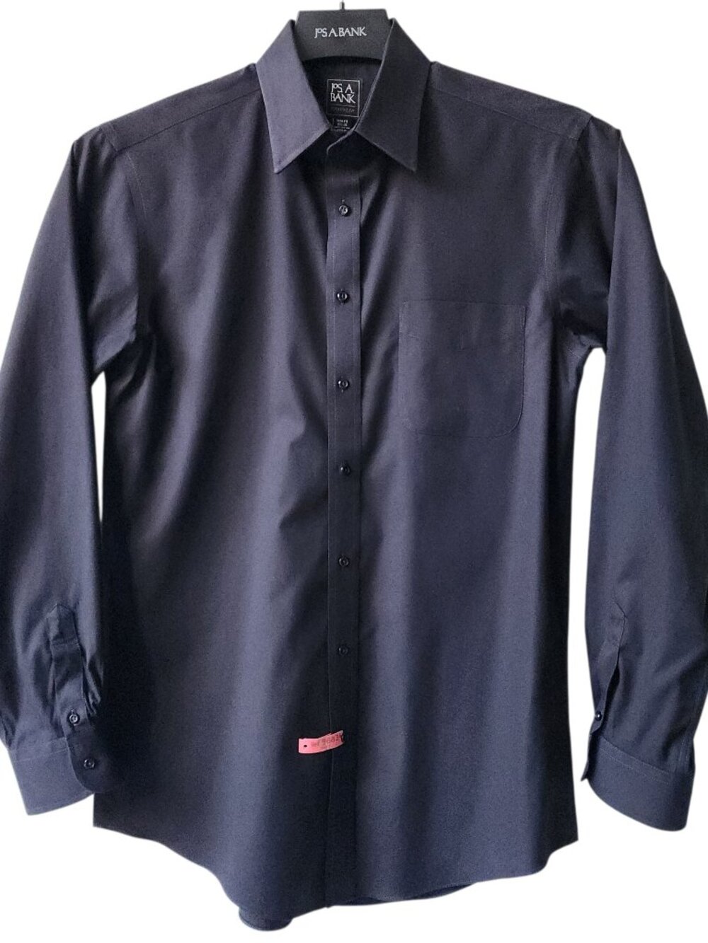 15.5 35 Black Dress Shirt Slim Fit Jos A Bank Traveler Cotton Non Iron Mens Size